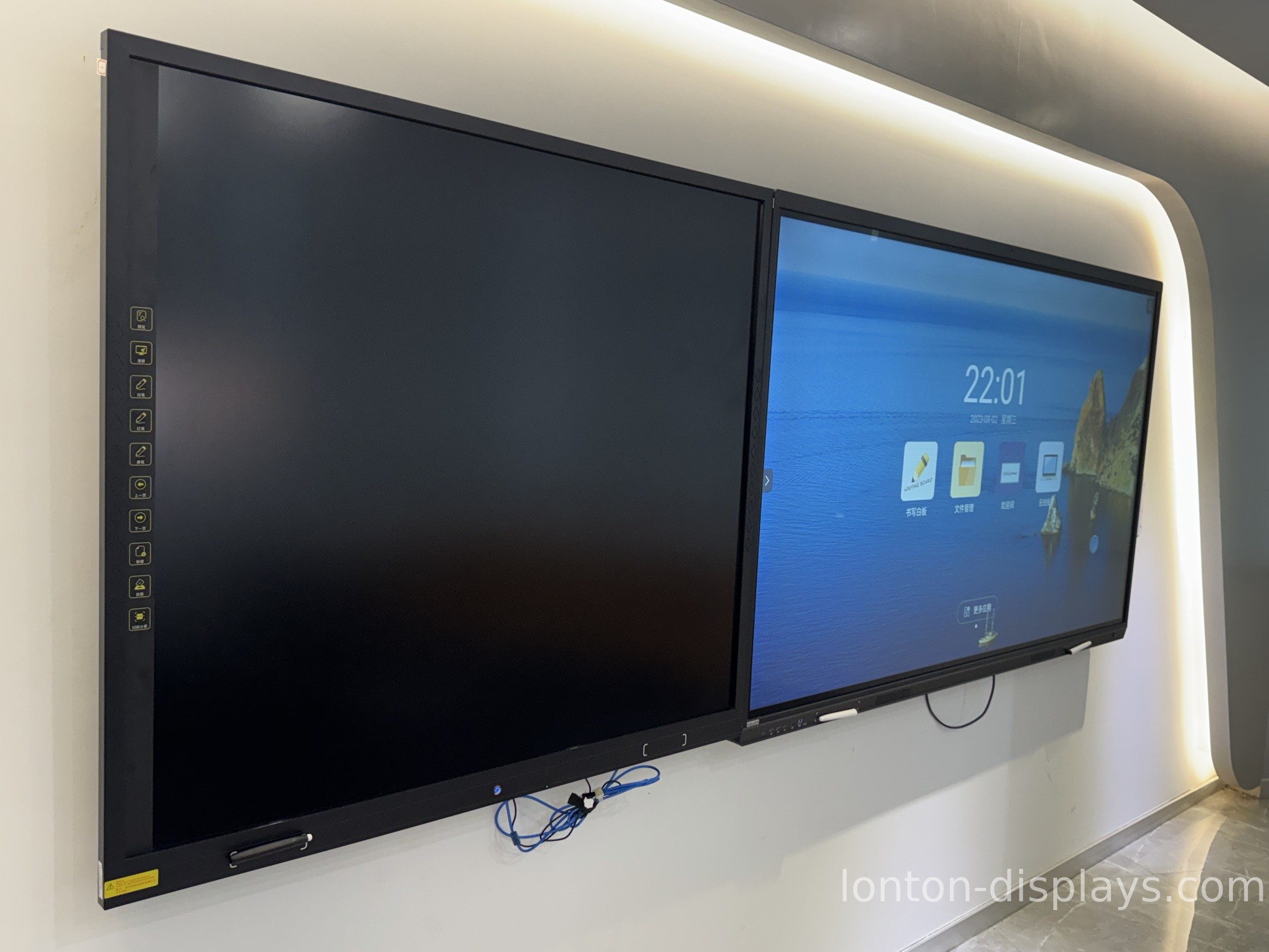 Interactive flat panel system interface for Korean classrooms