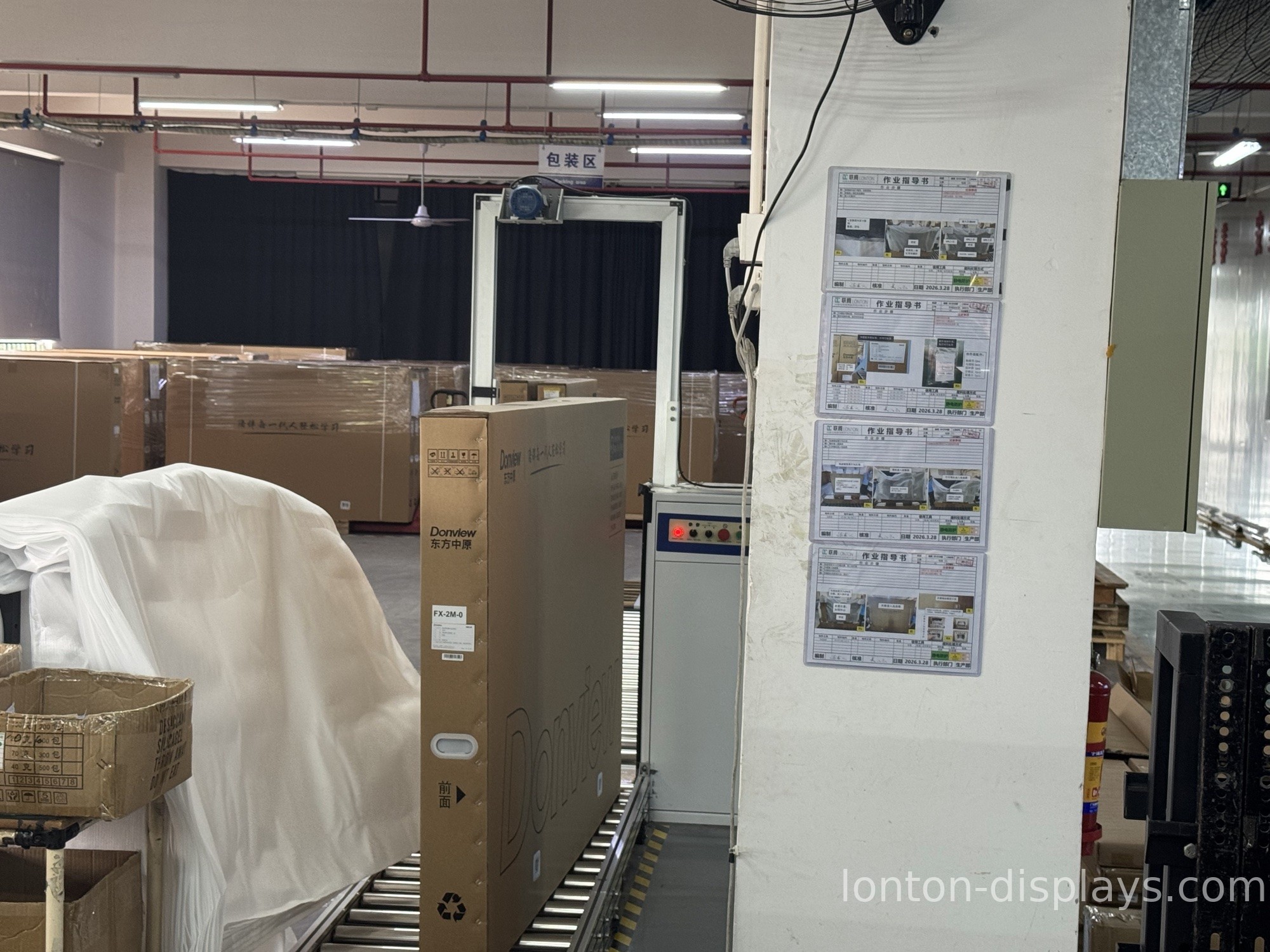 Interactive flat panel packaging for Korea shipment
