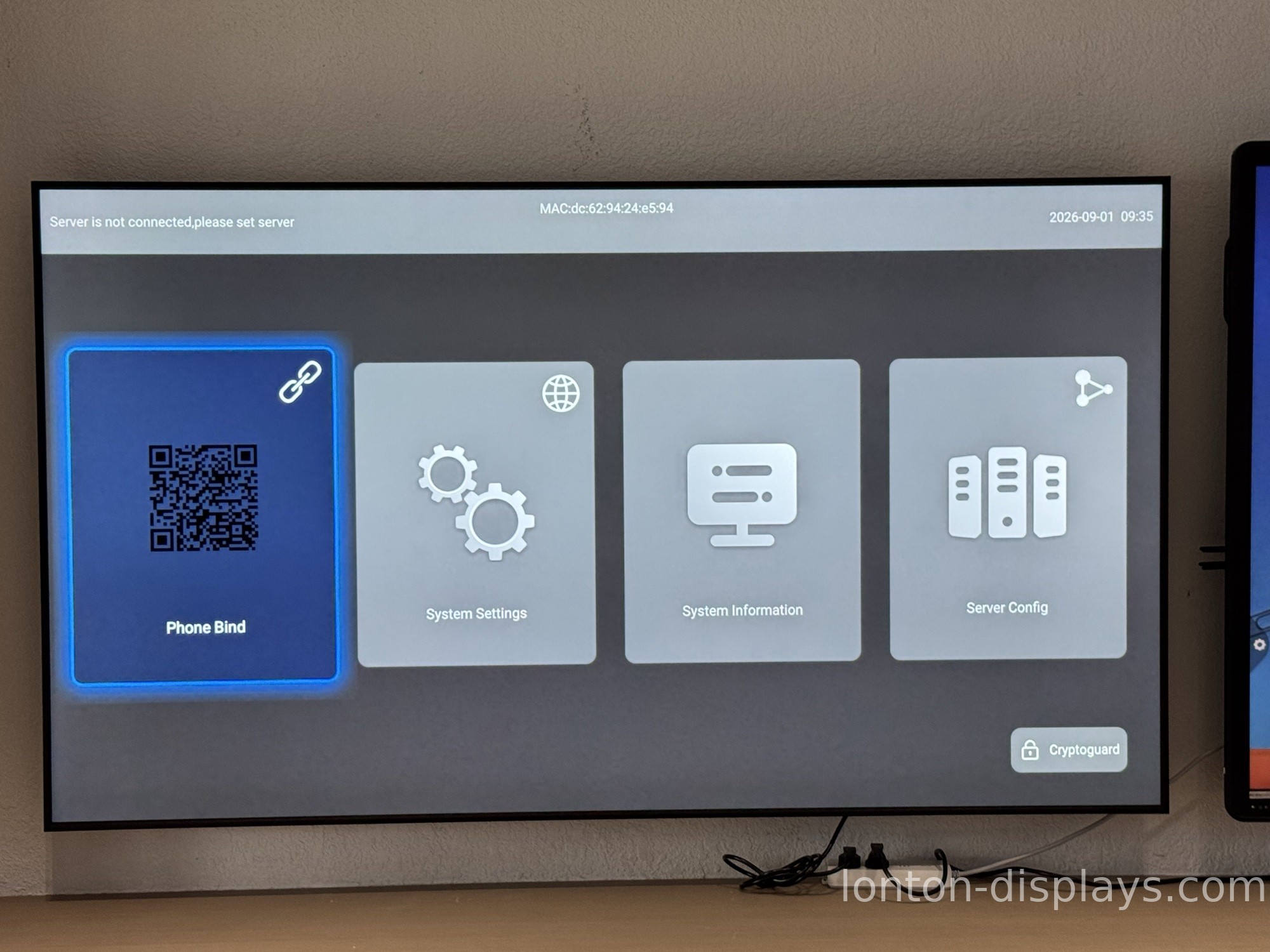 Interactive flat panel settings interface for design studio use