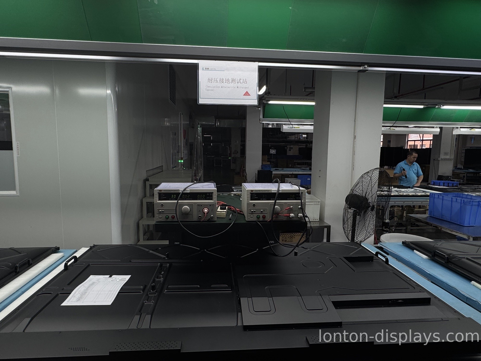 Reliability testing lab for industrial interactive displays