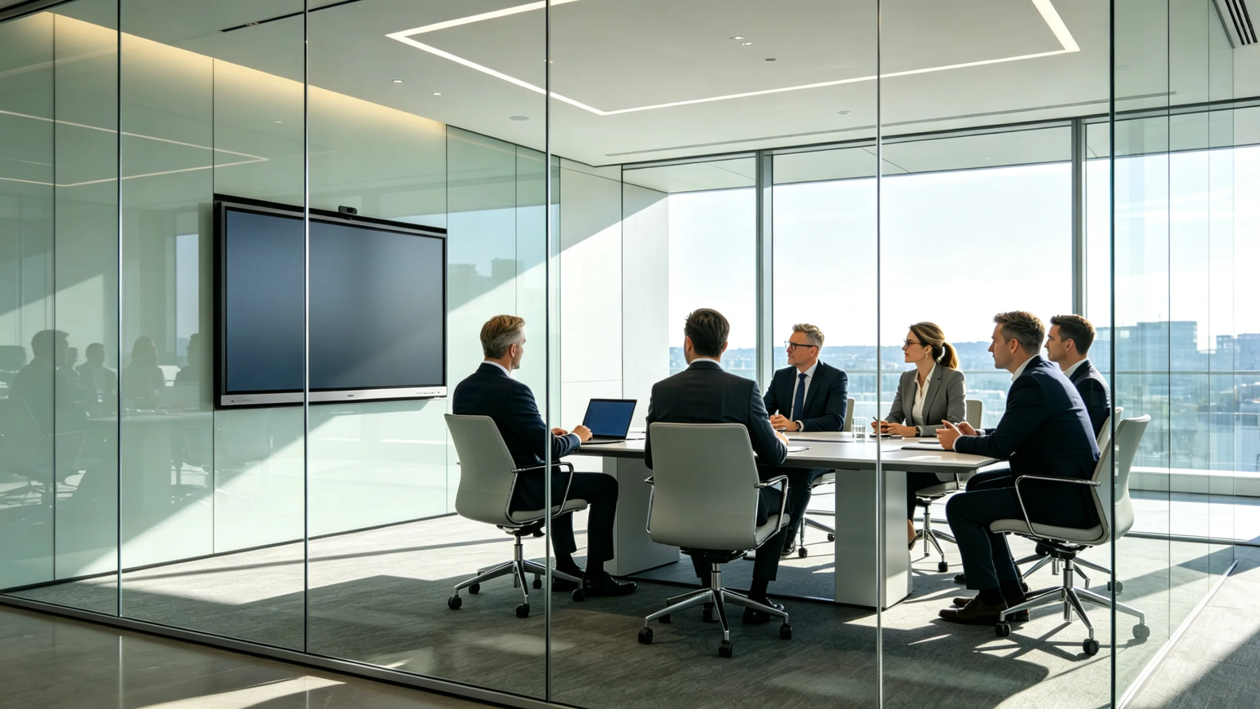 Glass-walled Conference Room